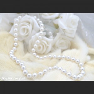 Комплект от Сваровски перли *Булка*,цвят *White* ,Ф6мм  