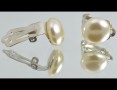 Обеци клипс от Сваровски перли, цвят ''Cream'', Ф12mm
