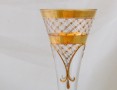 Кристални сватбени чаши с релефна декорация злато 2бр