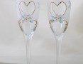 Кристални сватбени чаши с релефна декорация 2бр